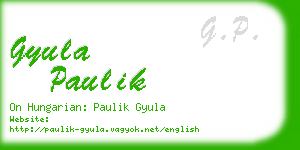 gyula paulik business card